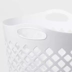 Cesto portabiancheria flessibile bianco, a rete diamantata, per 1 persona (77,5 L)
