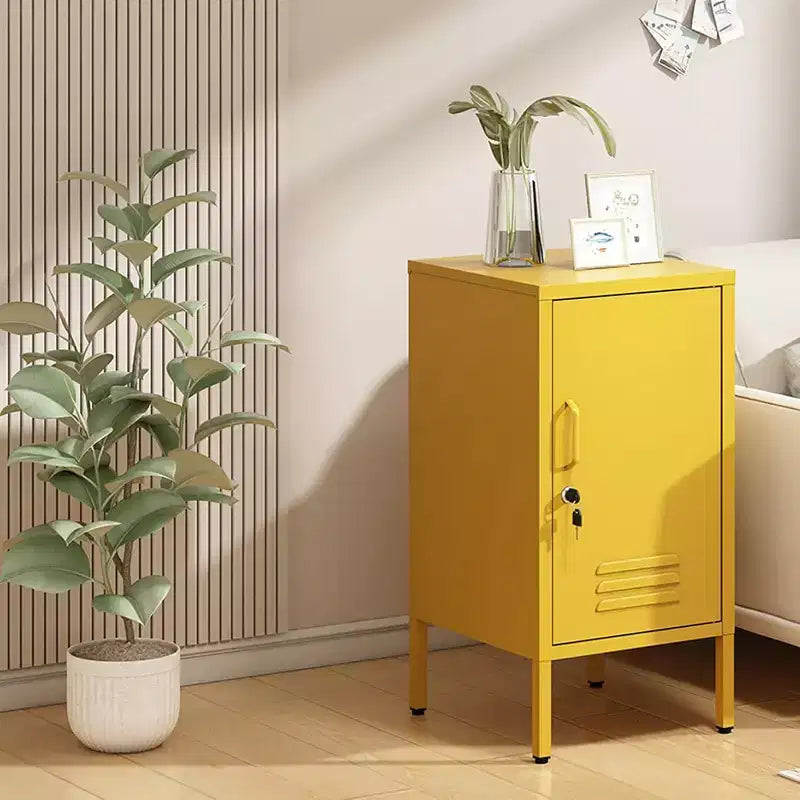 Tavolino da Armadietto in Metallo, Rettangolare, Monoposto, Opzioni Multicolore