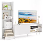 Costway TV Stand for TVs up to 50'' Modern TV Cabinet Media Entertainment Center w/ Bookshelf & 3-Position Adjustable Shelf