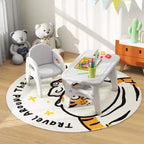 Set di tavolo e sedie per bambini "Dinosauro grigio e bianco", 2 pezzi, età 1-5 anni