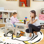 Set di tavolo e sedie per bambini "Dinosauro grigio e bianco", 2 pezzi, età 1-5 anni