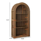 Libreria aperta ad arco a 4 ripiani Nera / Marrone / Naturale, montaggio per una persona