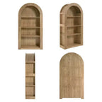 Libreria aperta ad arco a 4 ripiani Nera / Marrone / Naturale, montaggio per una persona