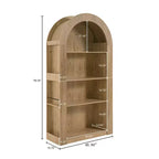 Libreria aperta ad arco a 4 ripiani Nera / Marrone / Naturale, montaggio per una persona