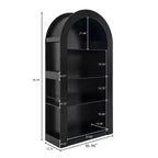 Libreria aperta ad arco a 4 ripiani Nera / Marrone / Naturale, montaggio per una persona