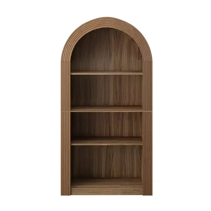 Libreria aperta ad arco a 4 ripiani Nera / Marrone / Naturale, montaggio per una persona