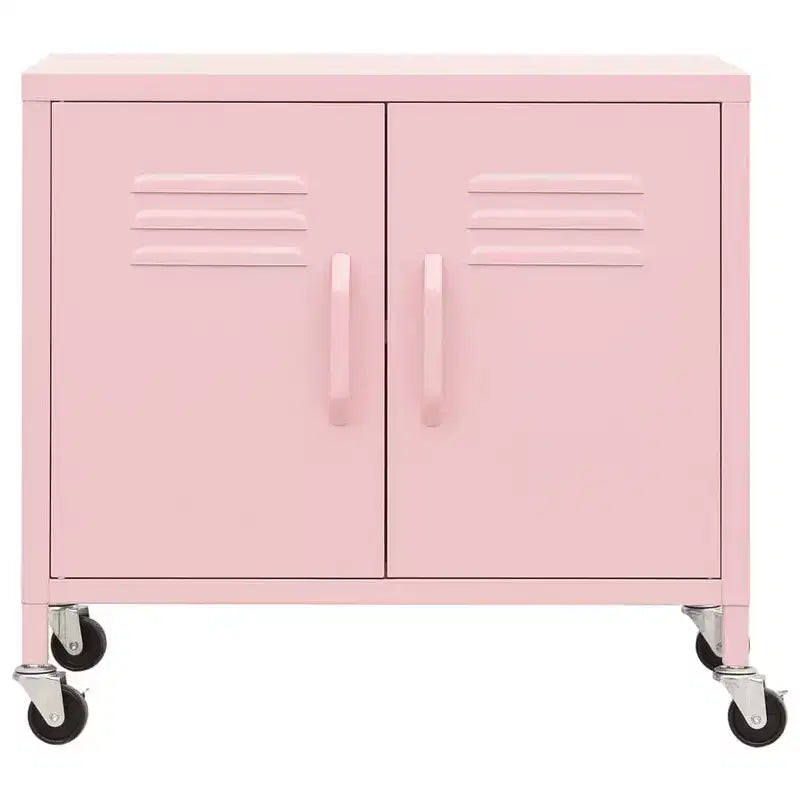 Armadio Contenitore in Acciaio con Ruote, 2 Ante, 9 Colori, Montaggio in 1 Persona