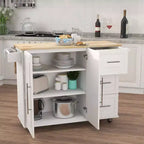 Isola da cucina estensibile bianca con portaspezie e portasciugamani, per 1 persona