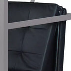 Poltrona Futon Convertibile in Similpelle Nera con Rotelle, 1 Posto