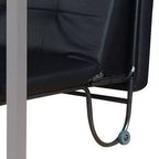 Poltrona Futon Convertibile in Similpelle Nera con Rotelle, 1 Posto