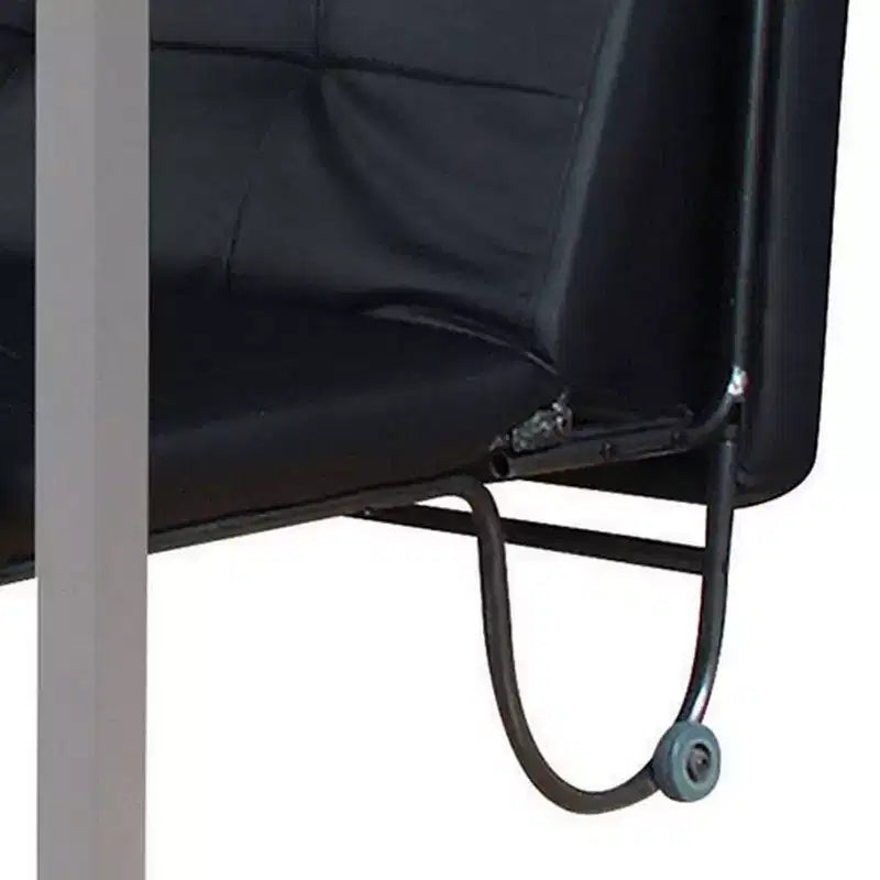 Poltrona Futon Convertibile in Similpelle Nera con Rotelle, 1 Posto
