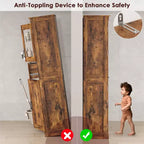 Dispensa in Legno Bianco con Ante a Vetro, 2 Ante 1 Cassetto