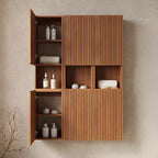 Pensile da Bagno 6 Ante, Effetto Legno, Monoutente