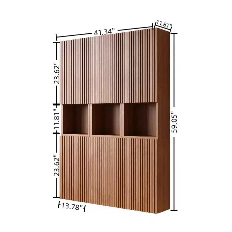 Pensile da Bagno 6 Ante, Effetto Legno, Monoutente