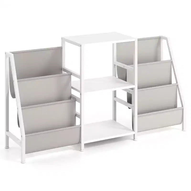 Costway Mobiletto Porta Giradischi con Portadischi in Vinile, Tavolino Espositore per Giradischi con 3 Ripiani