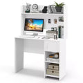 Costway Computer Desk Home Office Desk w/ Raised Display Shelf & 2 Open Shelves