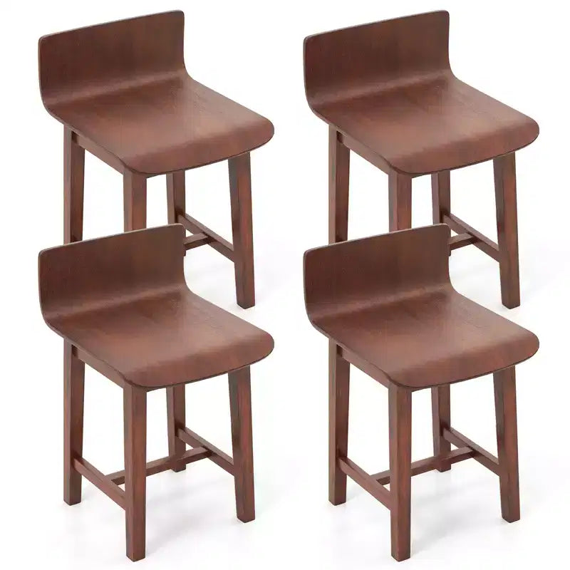 Costway Swivel Dining Chair Set of 4 Farmhouse Wooden Kitchen Chairs Armless Side Chairs
