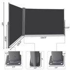 Tenda da sole laterale a scomparsa grigio chiaro, pannello singolo, 236"L x 63"A