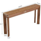 Consolle in legno massello marrone da 63", gambe oblique, montaggio da 1 persona