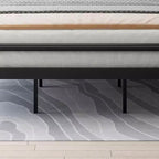 Struttura letto King size, testiera in legno marrone, metallo, 2 persone