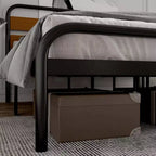 Struttura letto King size, testiera in legno marrone, metallo, 2 persone