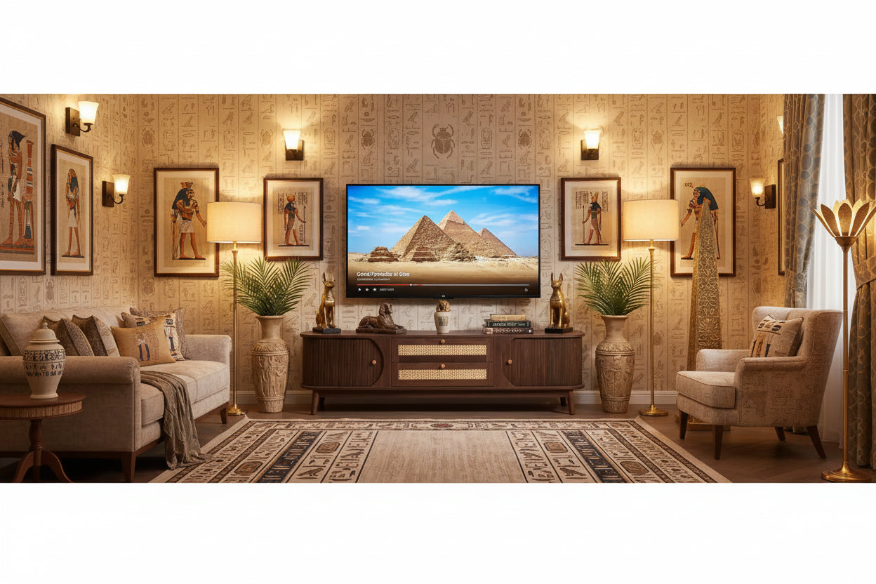 JVNOXK 67-inch Modern Farmhouse Style Rattan TV Stand, Suitable for 75-inch or Smaller TVs, Solid Wood Legs Entertainment Center - Walnut