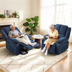 Poltrona reclinabile oversize con sollevamento elettrico, massaggio e calore, un posto, blu/marrone/blu scuro/verde