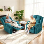 Poltrona reclinabile oversize con sollevamento elettrico, massaggio e calore, un posto, blu/marrone/blu scuro/verde