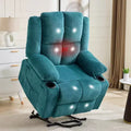 GustoWave Power Lift Recliner Chair for Elderly, Oversized Electric Recliner with Massage, Heat, Lay Flat, Stand Assist, 2 Cup Holders