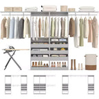 Sistema Armadio a 2 Ante e Cassetti in Legno, in Rovere Beige/Nero/Grigio/Bianco (Montaggio da 2 Persone)