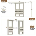 Sistema Armadio a 2 Ante e Cassetti in Legno, in Rovere Beige/Nero/Grigio/Bianco (Montaggio da 2 Persone)