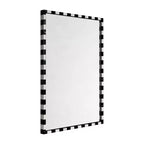 Specchio da parete rettangolare in marmo bianco e nero, 20x30 pollici, uso singolo