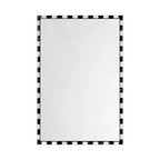 Specchio da parete rettangolare in marmo bianco e nero, 20x30 pollici, uso singolo