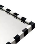 Specchio da parete rettangolare in marmo bianco e nero, 20x30 pollici, uso singolo