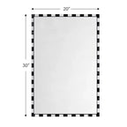 Specchio da parete rettangolare in marmo bianco e nero, 20x30 pollici, uso singolo
