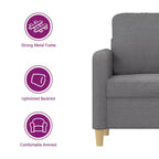 Poltrona d'accento rivestita grigio scuro/grigio chiaro con braccioli, 1-2 posti