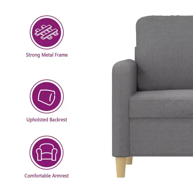 Poltrona d'accento rivestita grigio scuro/grigio chiaro con braccioli, 1-2 posti