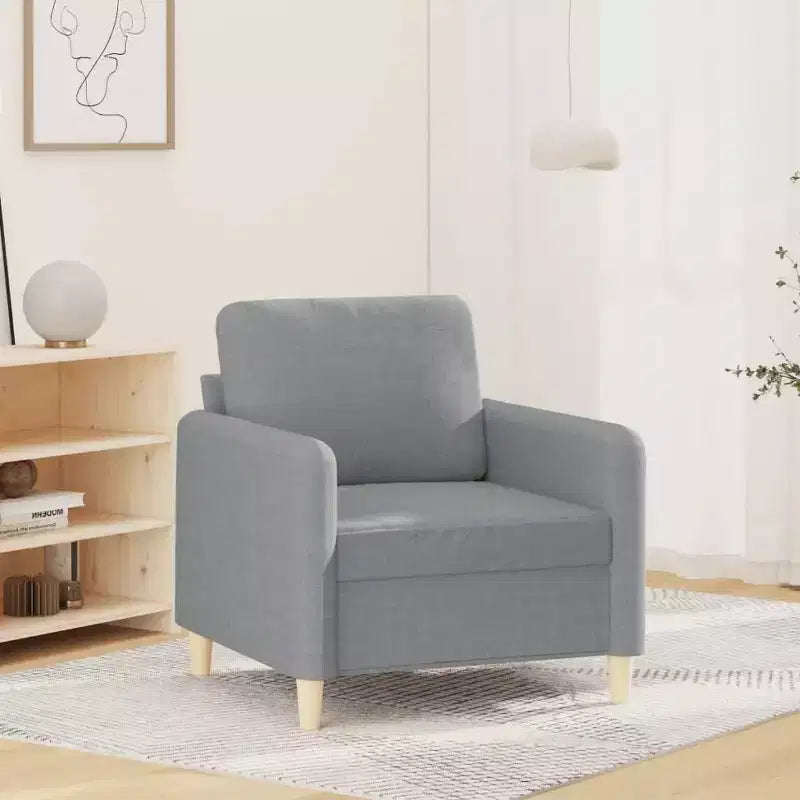 Poltrona d'accento rivestita grigio scuro/grigio chiaro con braccioli, 1-2 posti