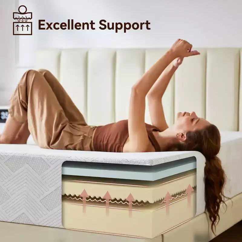 Materasso matrimoniale Sailvan 12 pollici, materasso in memory foam con gel rinfrescante in scatola, materasso da letto con scarico della pressione e isolamento del movimento