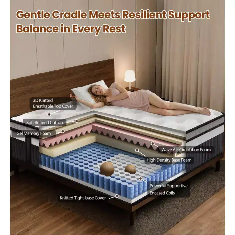 Materasso King Size, Memory Foam in Gel, Media Fermezza, 2 Posti