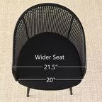 Poltroncina da pranzo imbottita bianca/nera, schienale in rattan, set da 2