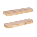 Kate and Laurel Burlock Floating Wall Shelves, Natural, 2 Piece 24 Inch