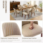 Sedia da Pranzo Imbottita Beige / Cammello / Grigio, Senza Braccioli, Stile Mid-Century, Set da 2