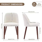 Sedia da Pranzo Imbottita Beige / Cammello / Grigio, Senza Braccioli, Stile Mid-Century, Set da 2