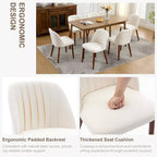 Sedia da Pranzo Imbottita Beige / Cammello / Grigio, Senza Braccioli, Stile Mid-Century, Set da 2