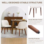 Sedia da Pranzo Imbottita Beige / Cammello / Grigio, Senza Braccioli, Stile Mid-Century, Set da 2
