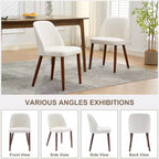 Sedia da Pranzo Imbottita Beige / Cammello / Grigio, Senza Braccioli, Stile Mid-Century, Set da 2