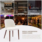 Sedia da Pranzo Imbottita Beige / Cammello / Grigio, Senza Braccioli, Stile Mid-Century, Set da 2
