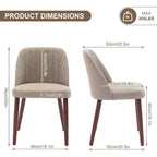 Sedia da Pranzo Imbottita Beige / Cammello / Grigio, Senza Braccioli, Stile Mid-Century, Set da 2