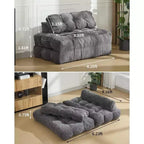 Divano Letto Pieghevole 3-in-1, Singolo, Beige / Nero / Grigio